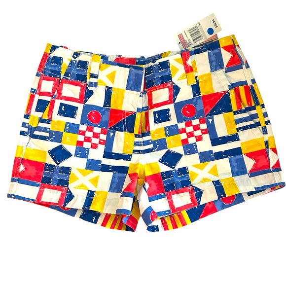 NWT Vineyard Vines Womens 3.5” Nautical Flag Bold Print Summer Chino Shorts SZ-0 - Picture 2 of 9